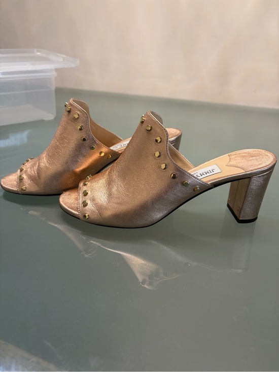 Jimmy Choo Shoes - Jimmy Choo Rose Gold Studded Open-Toe Mules
